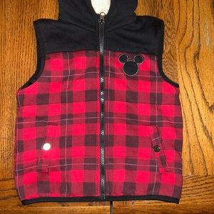 USED Kids Disney Mickey Mouse Vest with Fur Hood 4T